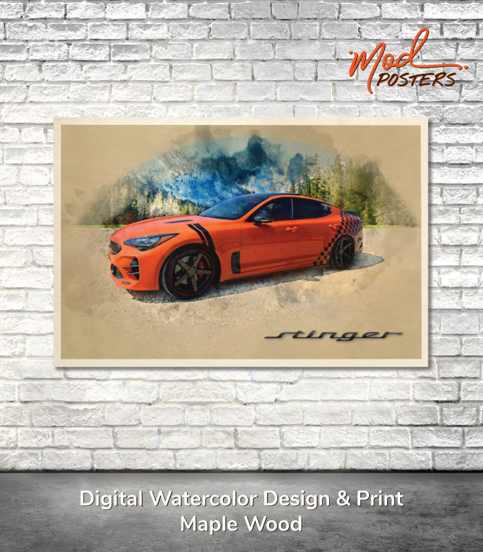 Digital Watercolor Maple Wood Design & Print